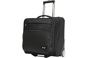 ROCKLANDS LONDON Rocklands® Rolling Laptop Bag 2 Wheel Laptop Bag Wheeled Briefcase Business Office Trolley Case Travel Cabin Bag - 8609