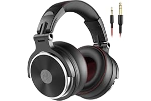 OneOdio Słuchawki nauszne HiFi z kablem, Share-Port, duży sterownik 50 mm, białko-skórzane nauszniki do DJ-ów, podcastów, nagrywania, monitora, bez adaptera, zamknięte słuchawki studyjne