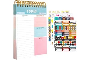 BIGTHREE To Do List Notebook, To Do List Pad for Work with 50 Sheets, Daily Planner for Planning and Task Management with 4 Sheet Stickers, Productivity Checklist for Wants To Stay Organized