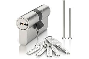 MANICAF Schließzylinder 30/30 Zylinderschloss mit 5 Schlüssel, Profilzylinder, Türzylinder Beidseitig Schließbar, Euro Kupfer Zylinderschloss