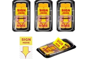 YREYBN 200 Pcs Sign Here Stickers, Tabs, Notes Tabs, Its Flags Tabs Flags Arrow Sticky Notes Page Markers Tabs for Office and School Supplies(25.4 MM X 43.2 MM)