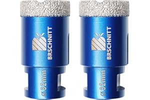 Wiertło diamentowe 32mm, BRSCHNITT 1 szt. M14 lutowane próżniowo diamentowe wiertło rdzeniowe Otwornica do płytek kamionkowych kamionkowych Ceramiczne marmurowe wiercenie granitowe, odpowiednie do szlifierek kątowych