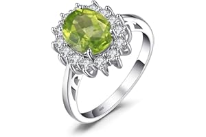 JewelryPalace Prinzessin Diana Kate Middleton Edelstein Smaragd Saphir Topas Amethyst Citrin Granat Peridot Rubin Ringe, Verlobungsring Promise Ring Silber 925 Damen Schmuck Rosegold Gold