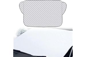 RAKIUTY Voiture Protege Pare Brise Givre,140*95cm Couverture Pare-Brise Voiture,Bâche Pare Brise Protection Hiver Repliable,Protection Solaire pour Pare-Brise de Voitures,pour Anti Givre,Neige,Glace,Pluie,UV
