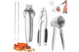 YISKY 2 PCS Schiaccianoci+Castagno Clip, Pinze per Noci, Multifunzione Pinza Castagne, Schiaccianoci in Metallo, Pinza per Castagne, Nut Sheller Tool, Castagna Opener, per Castagne Utensili Cucina