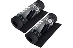 BIBODU Pack 2 Rollos Goma Eva Negra 5mm grosor | Tamaño 150 cm x 32cm, Densidad 80 kg/m3 | Goma Eva Color Negro para Manualidades DIY, Disfraces Cosplay, Halloween | Apto Niños y Niñas