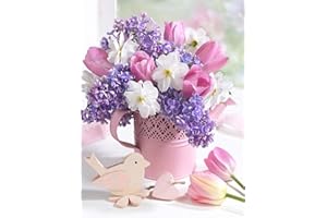 DAERLE 5D Fiori Colorati Diamond Painting Kit Completo, Pittura Diamante Fiore per Bambini DIY Strass Ricamo a Punto Croce Decorazione per Casa 30x40cm