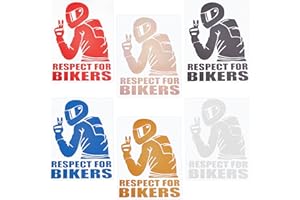 GORGECRAFT 6 Colores 6" Pegatinas de Vinilo para Coche Colorido Respeto para Ciclistas Divertido Reflectante Láser Divertido Ventana Calcomanías para Coches Camiones Motocicletas Ordenador (Moto)