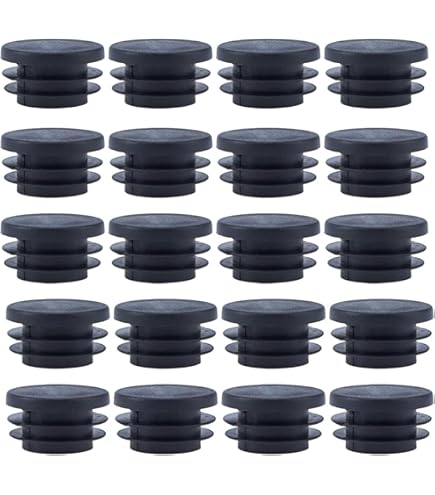 Tappi Alettati Tondi 60 Mm Neri - Confezione Da 8 Pezzi, Per Tubi, Polietilene UV Resistente