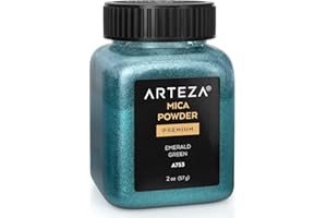 ARTEZA Mica Polvere, Colore Verde Smeraldo A753 Pigmenti in Polvere, Bott. 2oz, Pigmenti per Coloranti Candele e Progetti Art Fai da Te