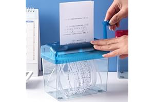SYXLS A6 Kleiner manueller Schredder, unter Silikon Anti Rutsch Schredder, verwendet für Dokumente, Home Office, Desktop Zubehör, Kleine Tragbare Papiermaschine mit geradem Schneidwerkzeug
