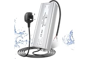 LightingWill 12V 150W Power Supply IP67, 12.5A Outdoor Waterproof LED Driver With Plug, AC 240V to DC 12 Volt Transformer for LED Lighting, CCTV, Computer Project