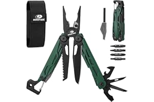 MOSSY OAK Pince Multifonction en Acier Inoxydable 27 en 1, Outil Multifonction Compact et Robuste, Multitool de Poche pour Camping, Survie, Bricolage et Activités en Plein Air