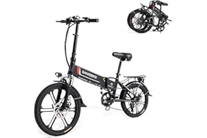 SAMEBIKE Bici electrica Bicicleta eléctrica Plegable de 20 Pulgadas Hombres y Mujeres 48v10.4ah, Bicicleta eléctrica con Pantalla LCD，Luces Delanteras y traseras