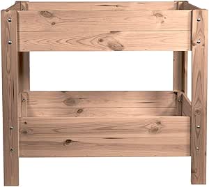 mgc24&reg; Hochbeet - Kiefernholz Dunkelbraun rechteckig, f&uuml;r Garten/Terrasse/Balkon - ca. 80 x 40 x 78 cm mit 2 Etagen