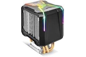 Spirit Of Gamer - AIRCOOLER PRO RGB - Wentylator do procesorów Intel i AMD - Adresowalne podświetlenie RGB 3-pinowe/5 V - Wentylator 92 mm - Podwójny radiator aluminiowy