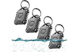 ONEONTA 4 PACK Air Tag Holder, IP68 Waterproof Air Tag Keyring,Hard TPU Air Tags case, 360°Full Protection, Air Tag. Holder with Key Ring For Apple Air Tag Gps Tracker Devices