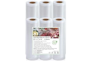 ‎KITCHENBOSS KitchenBoss Vakuumierbeutel 6 Rollen 20/28 x 300cm：Vakuumierfolie für Vakuumierer & Sous Vide, Vakumierfolienrollen BPA-Free, Vakuumierer Beutel Kochfest, Vakuumbeutel Lebensmittel Wiederverwendbar