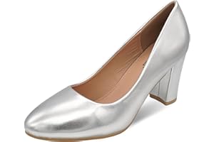 CucuFashion Block Heel Shoes Women Closed Toe - Comfortable Mid Block Heel Court Shoes for Women, Stylish Court Shoes for Women, Block Heels Shoes for Women, Women Block Heel Shoes - UK Size 3-8