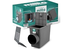 Millto™ Rain Sink Box with Strainer 110 mm Rainwater Drain Gutter Drain Yard Drain Drainage Drain Funnel Gully Siphon Rectangular Control Shaft Backflow Seal Odour Flap