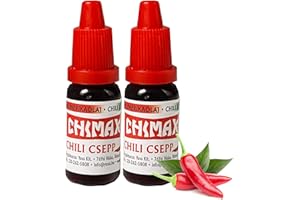 FRUTTAMAX Olio CHIMAX HOT Paprika con estratto di peperoncino | Extra caldo - senza additivi e conservanti con pipetta - dall'Ungheria - Confezione da 2 (2x13ml)