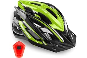 Shinmax Casque Velo Homme Femme Casque Vélo avec LED Lampe de Sécurité Protection Casque VTT et VTC avec Visière Amovible pour Adultes Casque Cyclisme pour Montagne Route Réglable Taille 57-62 cm