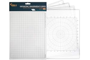 Koala Tools Transparency Sheet (Variety Pack of 4) - 21.6 x 27.9 cm | Overhead Projector and Light Box Films - Tracing Paper Film for Sketching and Drawing Geometric Grid