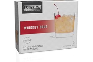 ‎BARTESIAN Bartesian Whiskey Sour Cocktail Mix - Cocktail Mixer Zutaten für Whiskey Cocktail - Getränke Pods für Bartesian Cocktail Maschine - Alkoholfreie Mixer zum Mischen mit Spirituosen - Set mit 8 Kapseln