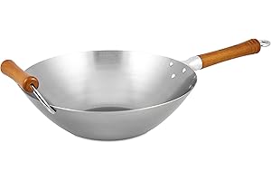 Ken Hom Wok Traditionnel Acier au Carbone, 32cm, Excellence, Poele Wok Induction/Compatible Avec Les Ustensiles en Métal, Ne Passe Pas au Lave-Vaisselle, Garantie de 10 ans