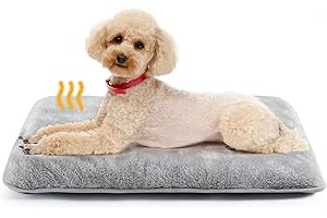 Kekuningan Dog Crate Mat Small Washable Waterproof Dog Crate Bed Mattress with Removable Cover Anti Slip Cat Bed Dog Mat Memory Foam Dog Cushion Puppy Pet Blanket Grey 61x45cm