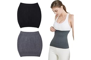 JOYOLA 2 Pezzi Cintura Calda Invernale, Calda Fascia Addominale Avvolgente, Unisex Fascia lombare Scalda Reni, Scalda Reni per il Riscaldamento dei Reni e per il Recupero Chirurgico