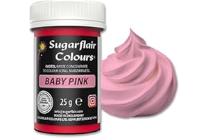 SUGARFLAIR COLOURS Sugarflair Food Colouring Paste Baby Pink, Pastel Highly Concentrated Food Colouring for Buttercream, Sugar Paste, Royal Icing, Cake Decorations and More! Vibrant Colour Food Dye! - 25g