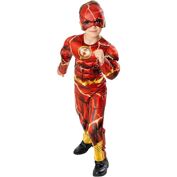 Rubie's Disfraz De Flash Para Niño – Mono Y Máscara De The Flash, De La Película DC, Tallas XS A M, Para Carnaval Y Fiestas