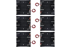 DORHEA 6 STÜCKE 18650 Batteriehalter Bundle mit Draht 18650 Batteriehalter Gehäuse 3,7 V, 4-Slot-DIY-Batterie-Aufbewahrungsboxen, 4-Slot-Schwarz-Kunststoff-Batteriegehäuse