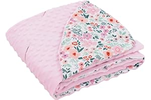 ‎JOYZ Joyz Einschlagdecke mit Kapuze, Blumen mit Rosen Minky, 100% Baumwolle, 84x84 cm, Doppelseitig, Universal für Babyschale, Autositz, Kinderwagen oder Buggy, Kuscheldecke Ganzjahresdecke Babydecke