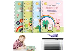 NICERAM Cuaderno de práctica para niños | Libro de práctica de Escritura a Mano Reutilizable | Dibujo Matemáticas Número Inglés Mágico Escritura a Mano Libros Práctica Cuadernos