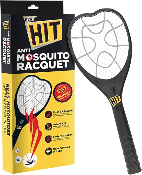 HIT Anti Mosquito Racquet Rechargeable Insect Killer Bat with LED Light