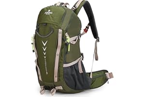 Aoking Mochila senderismo,escalada,40 L-50 L,Elementos estándar_tabla de malla de flujo de aire extraíble,impermeable,silbato SOS,funda para lluvia