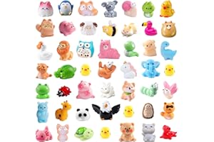 JOLCEEY 50pcs Mini Resin Animals, 50 Styles Tiny Resin Animals Miniature Little Small Animal Figures Bulk for Micro Fairy Garden Landscape Accessories Dollhouse Hide Crafts Aquarium Decor
