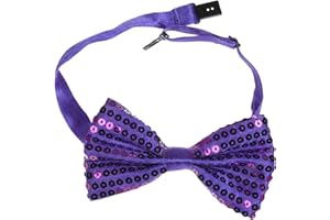 NiceYnn 1Pc Nœud Papillon Noué Réglable Formel Satin Paillette Plusieurs Couleurs pour Homme Enfant Mariage Fête Costume Carnaval Halloween