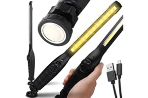 ‎RETOO Retoo Lampa warsztatowa robocza akumulatorowa LED COB 8W z klipsem magnetycznym i kablem ładującym USB lampki inspekcyjne latarki magnetyczne do naprawy samochodu garażu kempingu warsztatu Latarka