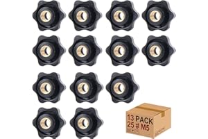 MYTHOSURGE Sterngriffmutter Stern Muttern 13 Stück M5 × 25 MM Innengewinde Klemmknopf Griffmuttern Rändelmutter Klemmmutter Durch Loch Star Kopf für für Werkzeugmaschine, Maschine(M5)