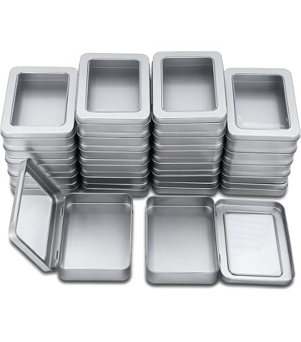 Lot De 20 Mini Boîtes Métalliques Rectangulaires Avec Couvercle - Rangement Perles, Bijoux, Petits Objets