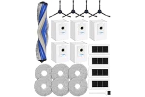 iRobacc Lot de 21 Pièces de Rechange Compatibles avec Aspirateur ECOVACS DEEBOT X5 Pro, X5 Omni, 1 Brosse Principale, 4 Brosses Latérales, 5 Sacs à Poussière, 4 Filtres Hepa, 6 Tampons de Nettoyage
