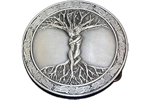 Bai You Mei Celtic Tree Of Life Roots Branches Nature Design Circular Belt Buckle