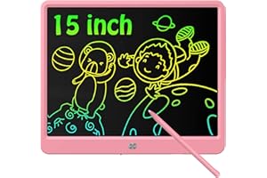 Deecam 15 Zoll LCD Schreibtafel Kinder, Rosa LCD Writing Tablet, löschbare schreibtafel mit Verriegelungsfunktion Wiederverwendbar，Geschenke für Jungen und Mädchen