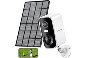 YESKAMO 2K Caméra Surveillance WiFi Exterieure sans Fil Solaire, Vision Nocturne Couleur, AI & PIR Détection Mouvement, Sirène, Audio Bidirectionnel, Étanche IP66/Alexa, Q10S