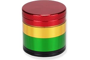 SPLIFF Evergreen Labs Grinder Metálico, Molinillo de Especias y Condimentos, 100% de Aluminio, 4 Piezas, Rasta, 40mm