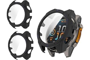 TINGYR 2-pak etui kompatybilne z Garmin Fenix 8 43 mm, PC + szkło hartowane do ochrony ekranu, ochrona przed upadkiem, wszystko / włącznie etui do zegarka Garmin Fenix 8 43 mm.