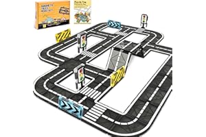 BuzzoXerex Construcciones Magneticas Niños, Bloques Magneticos Construccion 50 Piezas, Carreteras Magnéticas Juguetes Niños 3-8 Años (50)